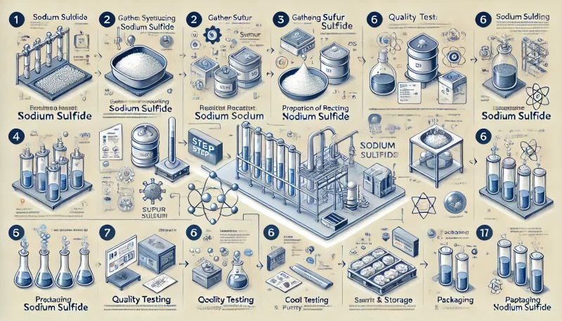 Sodium sulfide synthesis: Six-step production